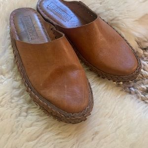 Brown Leather Mules